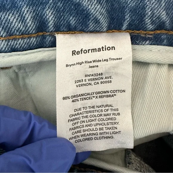 Reformation Jeans Brynn High Rise Wide Leg Trouser Jeans in Oneida Women Size 26 - Picture 12 of 14